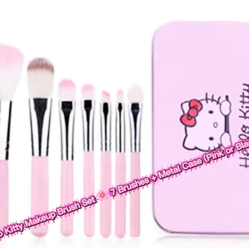 Hello Kitty Pink Brush Set with Metal Case